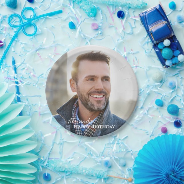 Birthday Photo Family Personalize  Paper Plate (Party)