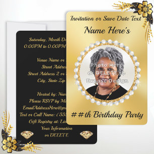 Birthday PHOTO Invitation Card or Save the Date