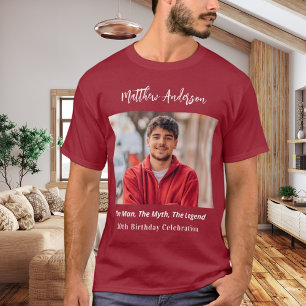Birthday photo man myth legend name fun red T-Shirt
