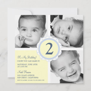 Birthday Photo Squares Invitation