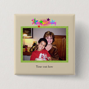 Birthday photo template button