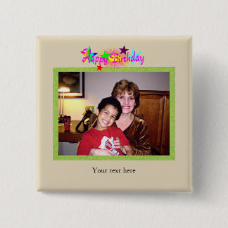 Birthday photo template button
