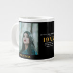Birthday Photo Template Elegant Chic Gold Black  Large Coffee Mug<br><div class="desc">For those celebrating their birthday we have the ideal coffee mug. The design is simple and yet elegant. Easily customize the photo plus text using the template provided. Part of the setting standards range of cards,  party supplies and gifts.</div>