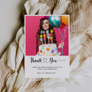 Birthday Photo Thank You Card