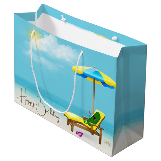Birthday Pickle In A Chair With Cocktail Large Gift Bag (Front Angled)