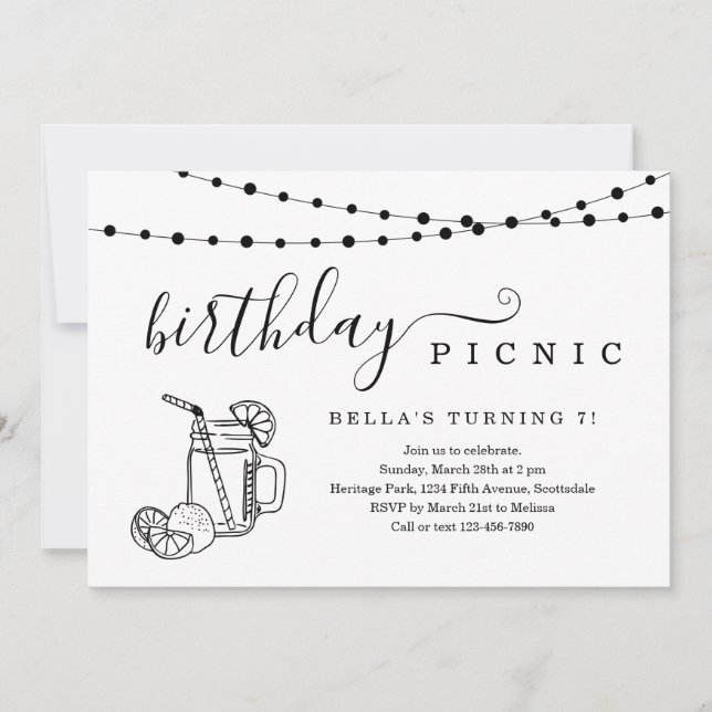 Birthday Picnic Party Invitation (Front)