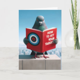Birthday Pigeon Reading a Book Card