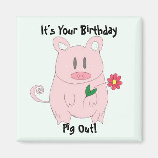 Birthday Piggy Magnet