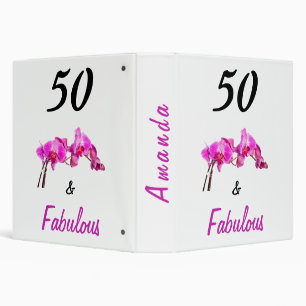 Birthday Pink and black flower photo Binder