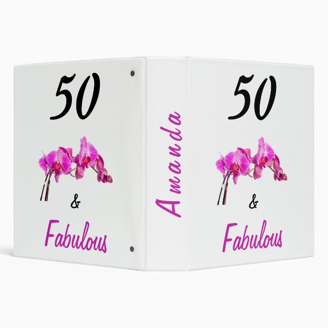 Birthday Pink and black flower photo Binder (Background)