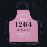 Birthday Pink Apron<br><div class="desc">A personalized classic pink apron design for that birthday celebration for somebody born in any year. Add the name and year to this vintage retro style pink, white and black design for a custom birthday gift. Easily edit the name and year with the template provided. A wonderful custom birthday gift....</div>