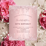Birthday pink glitter dusty rose budget invitation flyer<br><div class="desc">Please note that this invitation is on flyer paper and very thin. Envelopes are not included. For thicker invitations (same design) please visit our store A modern, stylish and glamourous invitation for a woman's 50th (or any age) birthday party. A dusty rose, pink faux metallic looking background with faux glitter...</div>