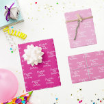 Birthday pink name girl wrapping paper sheet<br><div class="desc">Elegant,  classic,  glamourous and feminine style party wrapping paper sheets. 1 sheets with hot pink background colour,  1 sheet with pink background and one in pastel pink.
Personalize and add a name and age.</div>