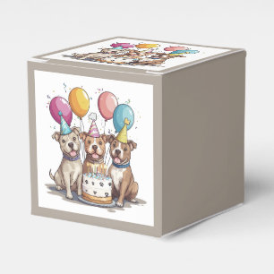 Birthday Pit Bull Dogs Favor Box