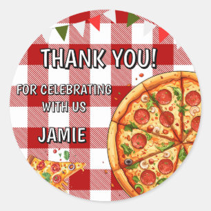 Birthday Pizza First Birthday  Classic Round Sticker