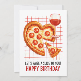 Birthday Pizza Greeting Card: Fun Foodie Celebrati Holiday Card