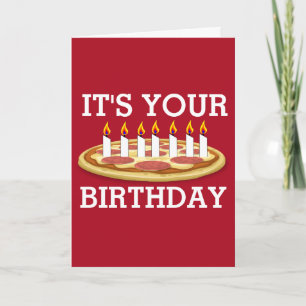 BIRTHDAY PIZZA WITH CANDLES CARD