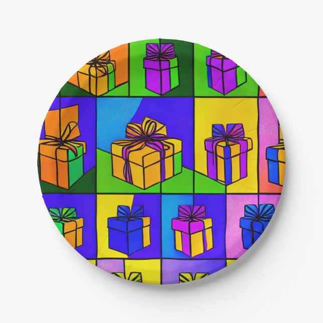 Birthday plates with Gift Design (Front)