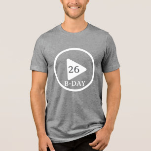 Birthday play button Tri-Blend shirt