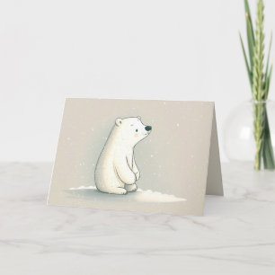 Birthday Polar Bear In Snowflakes  Card