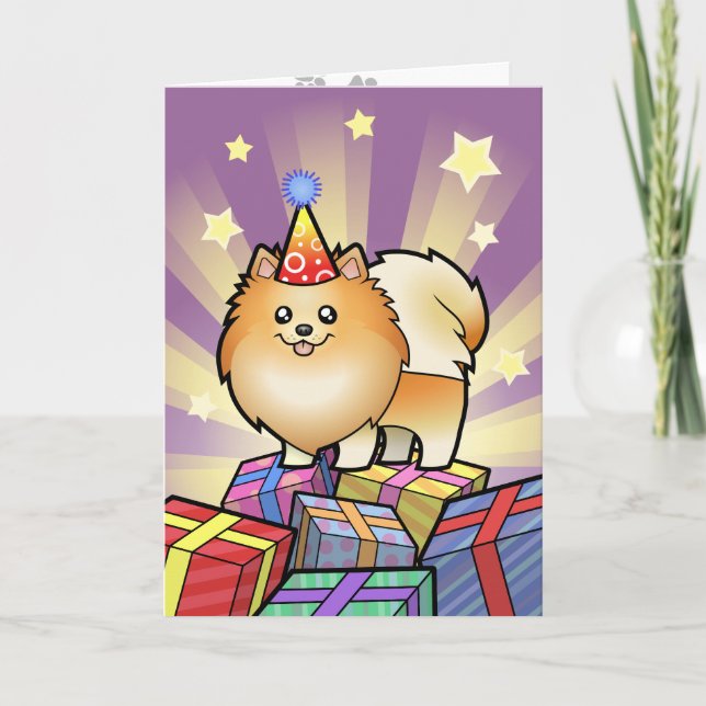Birthday Pomeranian Card (Front)