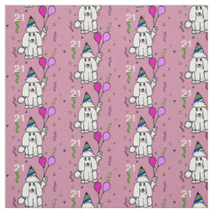 Birthday poodle dog personalized fabric