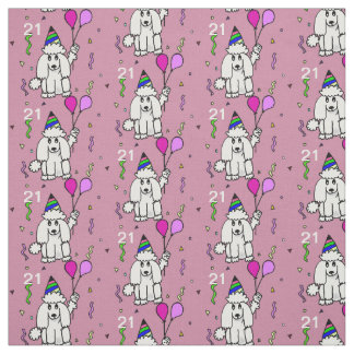Birthday poodle dog personalized fabric