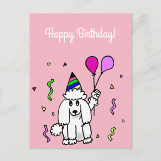 Birthday poodle dog postcard
