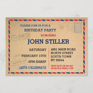 Birthday Postcard Mail Post Invite Mail Post