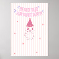 Birthday poster for baby girl