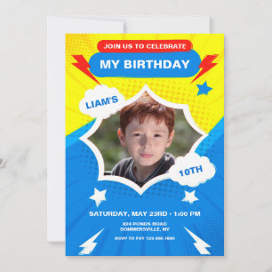 Birthday Power Photo  Invitation