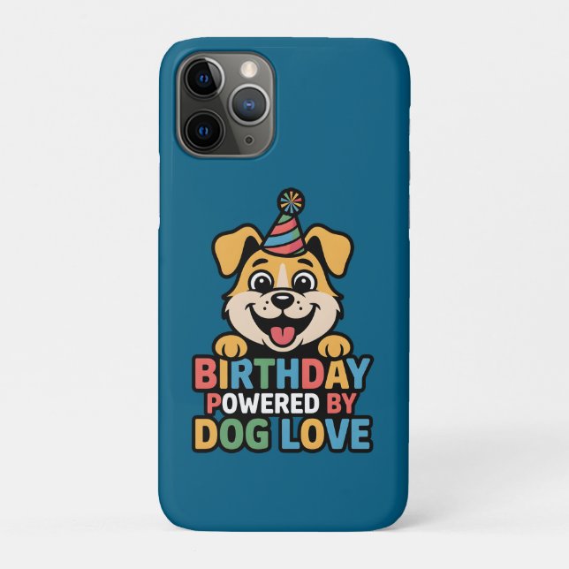 Birthday Powered by Dog Love Design Case-Mate iPhone Case (Back)