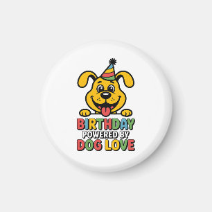 Birthday Powered by Dog Love Design Magnet