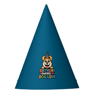 Birthday Powered by Dog Love Design Party Hat