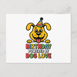 Birthday Powered by Dog Love Design Postcard