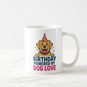 Birthday Powered by Dog Love Illustration Coffee Mug