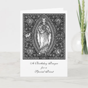 Birthday Prayer Sacred Heart Catholic Priest  Card