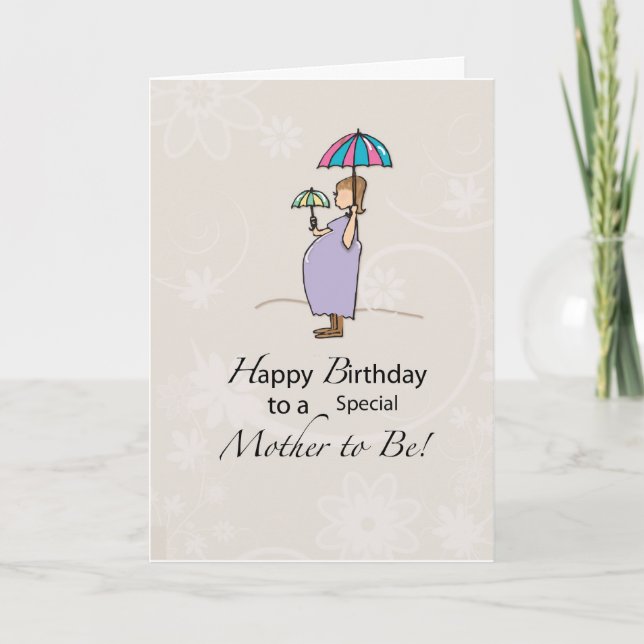 Birthday Pregnant Mom Card (Front)