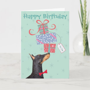Birthday Presents Doberman Card
