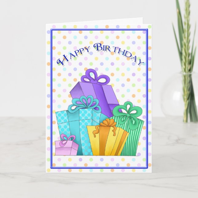 Birthday Presents Greeting Card (Front)