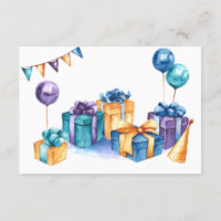 Birthday Presents Horizontal Greeting Card