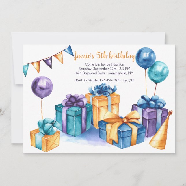 Birthday Presents Invitation (Front)