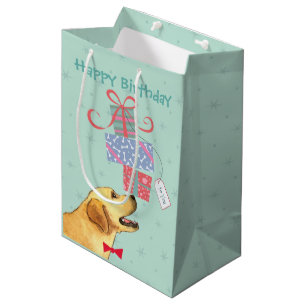 Birthday Presents Yellow Lab Medium Gift Bag