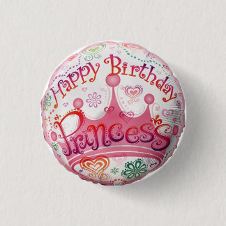 birthday princess 1 inch round button