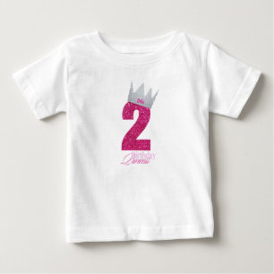 Birthday Princess Crown personalised t-shirt pink