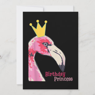 Birthday Princess Girl Flamingo Cute Flamingo Thank You Card