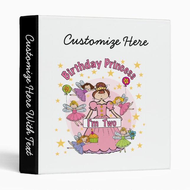 Birthday Princess I'm Two T-shirts and Gifts Binder (Front/Spine)