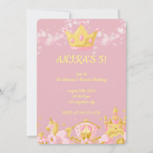 BIRTHDAY PRINCESS INVITATION PEACH COLOR