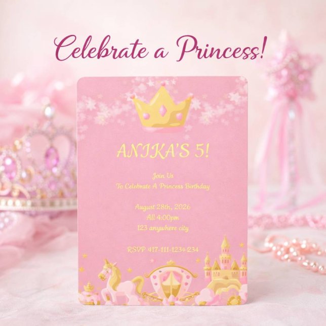 BIRTHDAY PRINCESS INVITATION PEACH COLOR (Creator Uploaded)