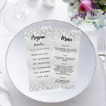 Birthday Progam Menu silver confetti<br><div class="desc">Birthday party program on the front and the menu on the back.  Personalize and add a name,  age,  date,  program on the front and a the menu on the back.  A stylish faux silver looking background,  decorated with faux silver confetti. Black coloured letters.</div>